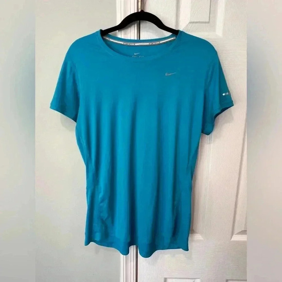 Nike Dri Fit Running Women’s XL Blue Short Sleeve Shirt - Picture 1 of 3